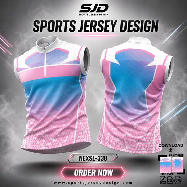 NEXSL-338 PINK,BLUE AND WHITE COMBINATION SPORTSWEAR SUBLIMATION JERSEY DESIGN